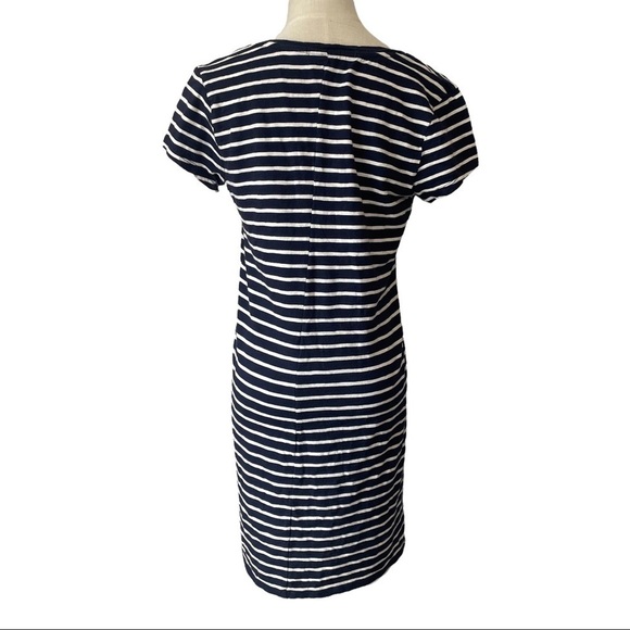 Gap navy  blue white shirt sleeved striped t-shirt dress - Picture 5 of 8